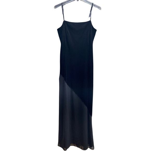 Rimini Dresses & Skirts - Vintage Rimini Black Beaded Velvet Asymmetrical Stripe Dress Sz 6